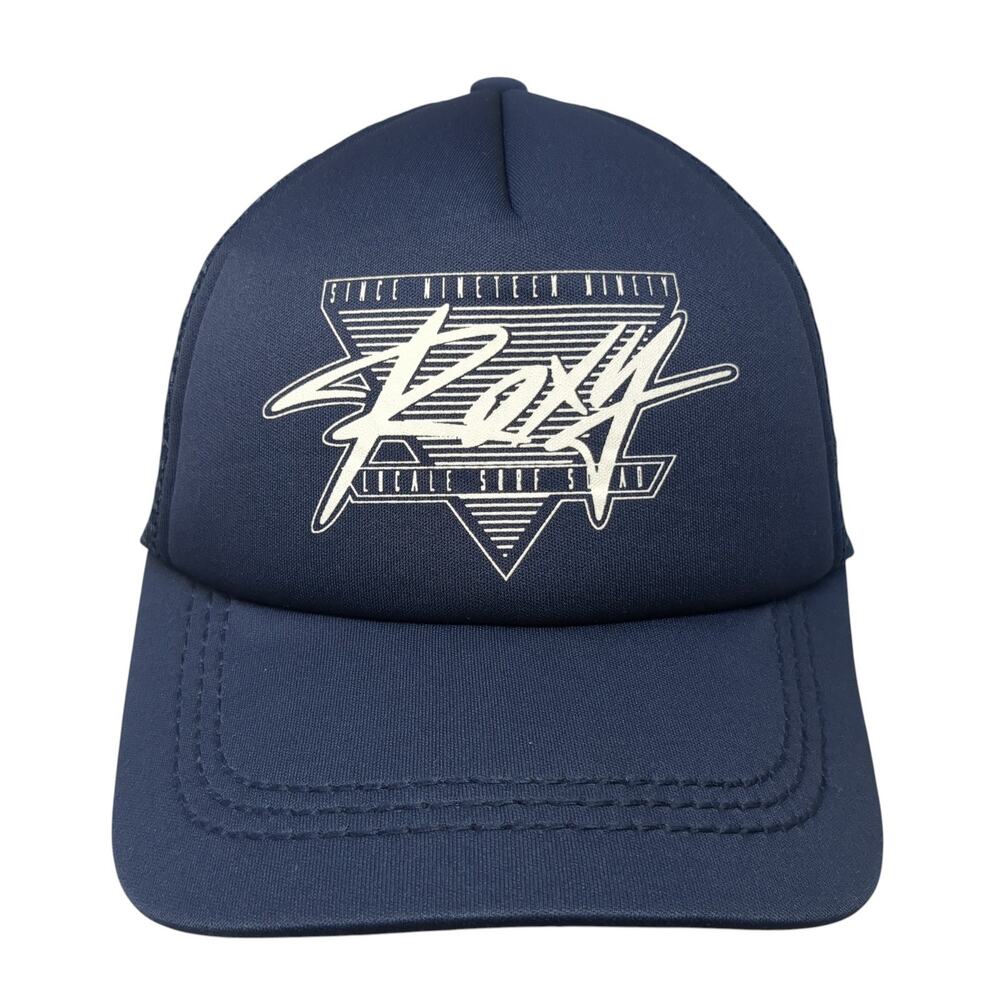 Roxy Snapback Mesh Back Trucker Hat Blue One Size Adjustable Outdoor
